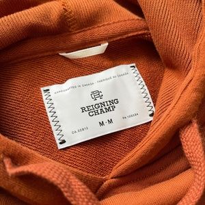 Reigning Champ Midnight Terry Pullover Hoodie, Medium, Rust/Orange